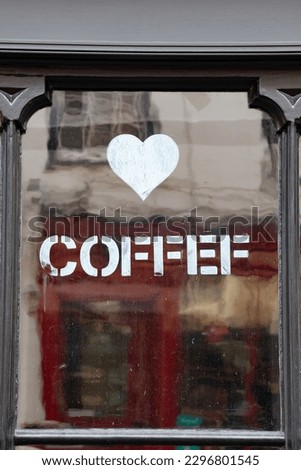 Wrong spelling of coffee in shop window