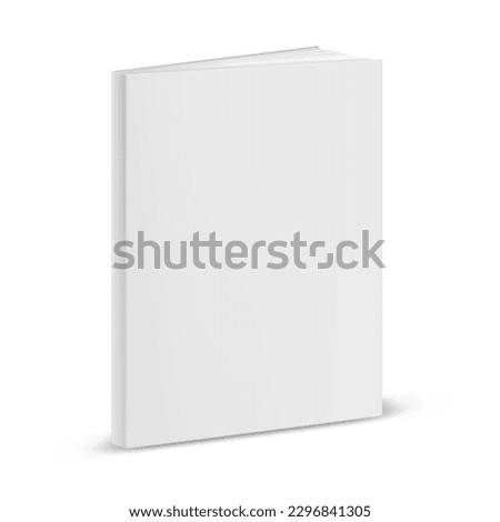 Vector blank or empty template of book cover. Illustration for hardcover or softcover literature or publishing materials. Mockup or closeup for publishers and readers, writers. Typography, print theme