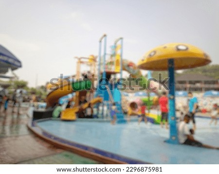 Summer Vacation in Swimming Pool,blurred background with bokeh images.