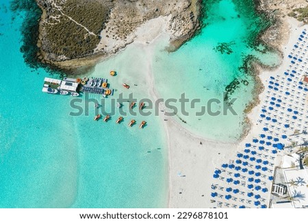 Landscape with Nissi beach, Ayia Napa, Cyprus island Royalty-Free Stock Photo #2296878101