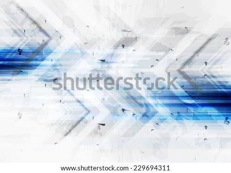 Grunge tech background with arrows. Vector illustration