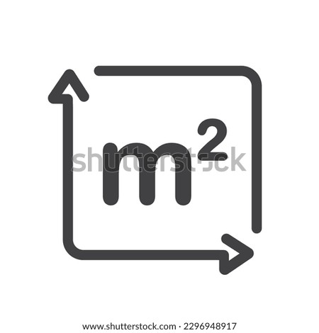 "Square metre" outline information icon, vector, sign.
