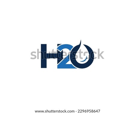 Letter H2o or H20 Water Bubble Abstract Logo Design Symbol Vector Illustration. Royalty-Free Stock Photo #2296958647