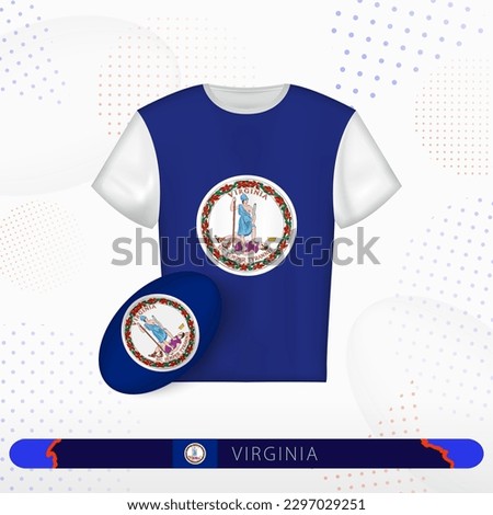 Virginia rugby jersey with rugby ball of Virginia on abstract sport background. Jersey design.