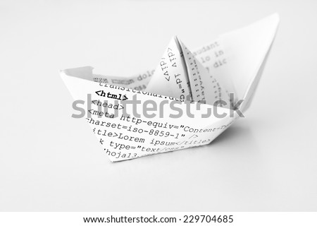 Paper ship with html code.