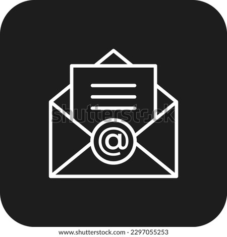 Email Marketing icon with black filled line style. message, web, mail, address, internet, envelope, mobile. Vector illustration