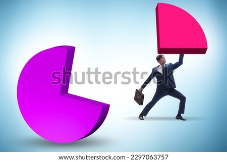 Businessman with pie chart in business concept