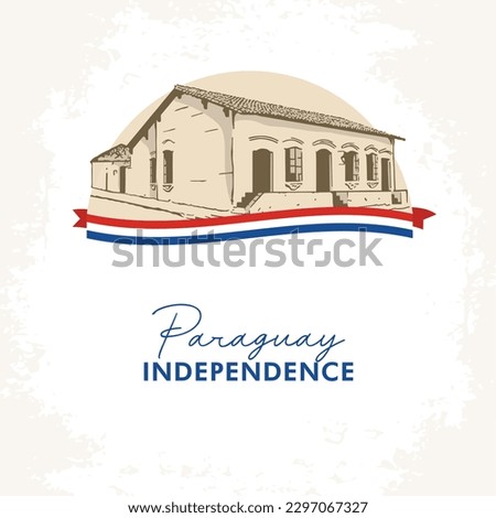 VECTORS. Editable banner for the Paraguay Independence Day, which starts on May 14 Royalty-Free Stock Photo #2297067327
