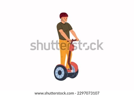 People riding eco transport in city, green cars.green energy .Vector illustration