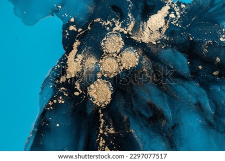 Original artwork photo of marble ink abstract art. High resolution photograph from exemplary original painting. Abstract painting was painted on HQ paper texture to create smooth marbling pattern. Royalty-Free Stock Photo #2297077517