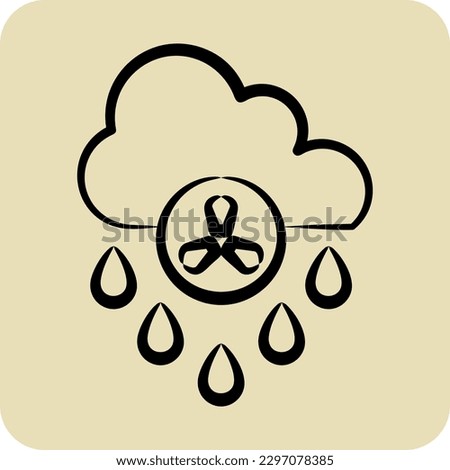 Icon Acid Rain. related to Environment symbol. glyph style. simple illustration. conservation. earth. clean