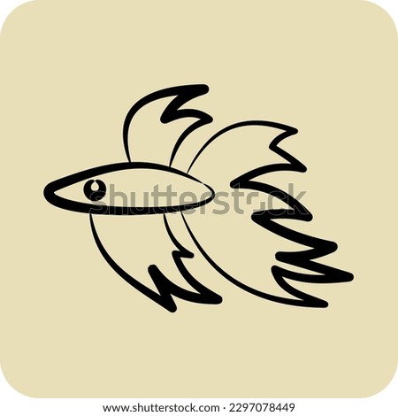 Icon Betta Fish. related to Domestic Animals symbol. glyph style. simple design editable. simple illustration