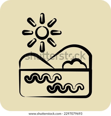 Icon Lake. related to Environment symbol. glyph style. simple illustration. conservation. earth. clean