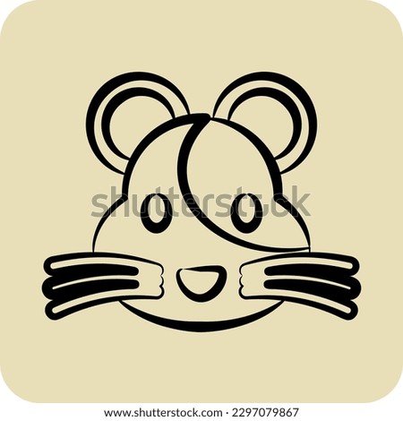 Icon Hamster. related to Animal Head symbol. glyph style. simple design editable. simple illustration
