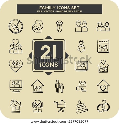 Icon Set Family. related to Love symbol. glyph style. simple design editable. simple illustration