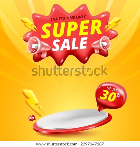 sale banner template design, Special offer mega sale banner background template Royalty-Free Stock Photo #2297147187