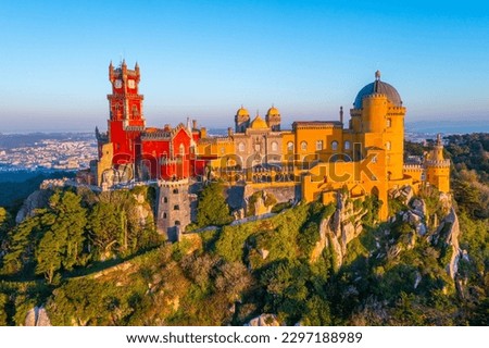 National Palace of Pena near Sintra, Portugal. Royalty-Free Stock Photo #2297188989