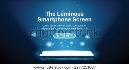 The Luminous Smartphone Screen. Smartphone light screen,  Computer, or tablet display.  Technology mobile display light. Vector illustration.