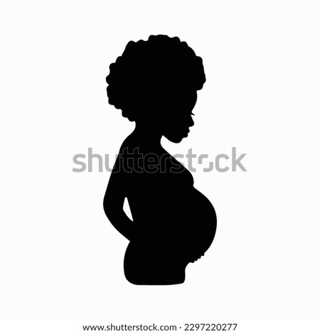 Black Pregnant Woman SVG, Silhouette Black Pregnant Woman, Mother's Day SVG, Mom Shirt svg, Gift for Mom svg, Cut File Cricut, Silhouette