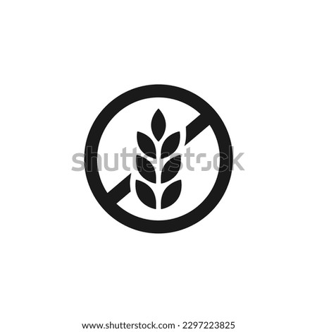 gluten free icon vector or gluten free sign vector isolated in flat style. Simple design of gluten free icons or seals for healthy diet products. Best Gluten free sign or stamp for diet products. Royalty-Free Stock Photo #2297223825