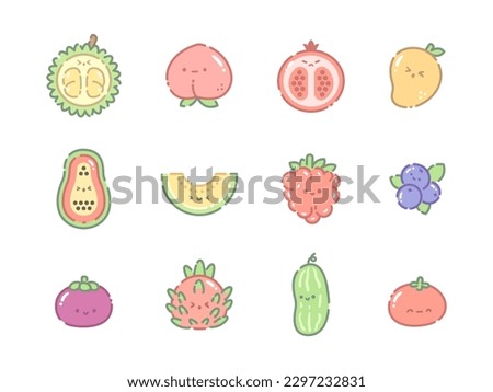 Fruit icon in pastel colours 