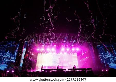 stage lights live concert summer music festival Royalty-Free Stock Photo #2297236347