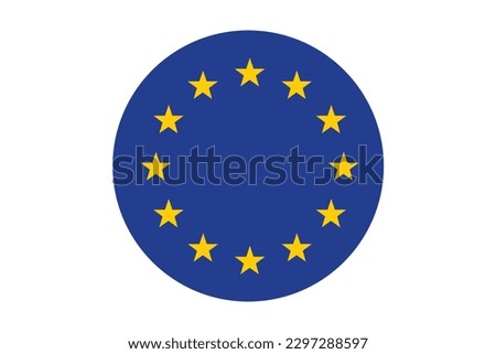 EU flag icon. European union. Standard colors. Icon design. Computer illustration. Digital illustration. Vector illustration. Royalty-Free Stock Photo #2297288597