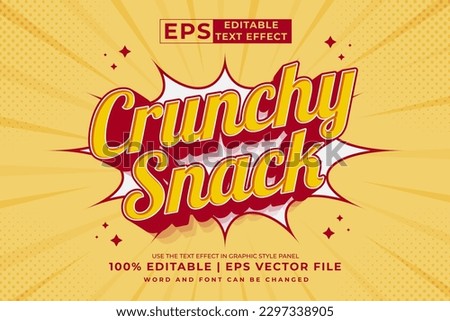 Editable text effect Crunchy Snack 3d cartoon template style premium vector Royalty-Free Stock Photo #2297338905