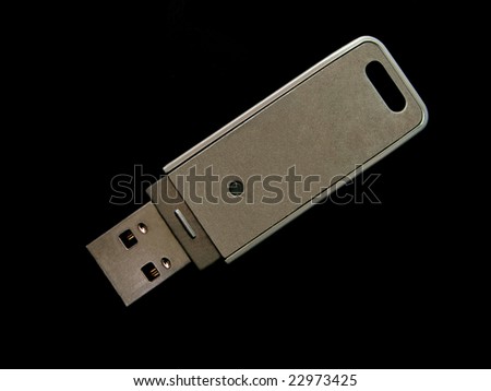 USB flash disk on black background with clipping path.
