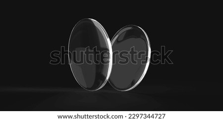 Two transparent spectacle lenses with diopters. Eyewear  Royalty-Free Stock Photo #2297344727
