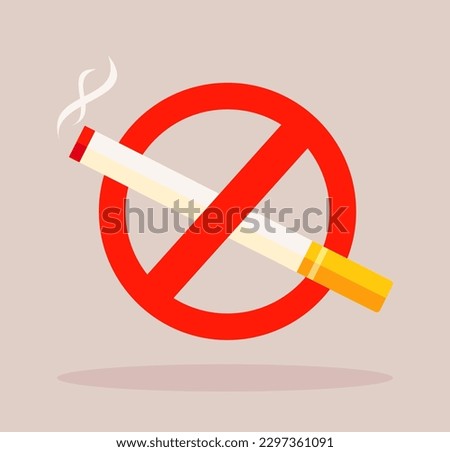 Stop smoking, no smoking, prohibition sign symbol Design Template. No smoking Sign for Design Element, Presentation, Website or App. vector flat icon cartoon design vector illustration