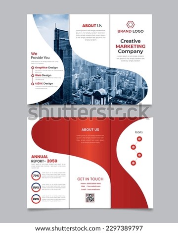 Double site modern trifold business brochure template Royalty-Free Stock Photo #2297389797