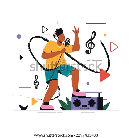 World music day with musical instruments. Poster, banner. Vector, Illustration. June 21. music day celebration background. international music day concept. Music Notes. musical signs. Songs and melody
