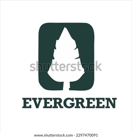 Fir tree logo illustration icon set design. Evergreen garden plant natural symbol template