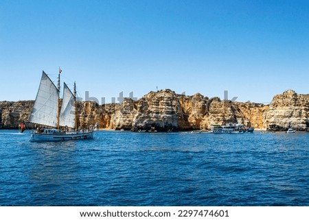 
Pirate ship on the algarve coast in portugal