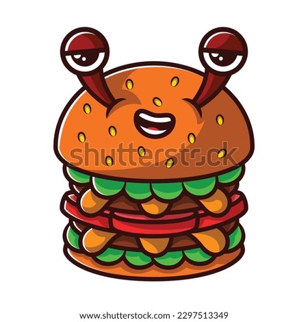 Snail Burger. Suitable for children's design use.