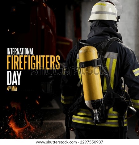 International firefighters day Poster On A Blurred Background.