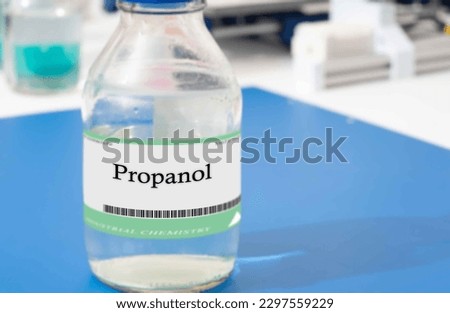 Propanol A colorless, flammable liquid used as a solvent and fuel. Royalty-Free Stock Photo #2297559229