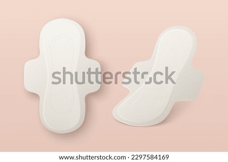Vector 3d Realistic Menstrual Hygiene Products - Sanitary Pad Icon Set Closeup Isolated. Feminine Hygiene Icons - Sanitary Menstrul Pads, Design Template. Front View Royalty-Free Stock Photo #2297584169