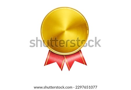 gold medal with ribbon first prize for the winning prize Royalty-Free Stock Photo #2297651077