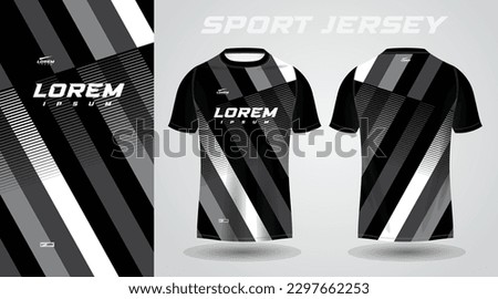 black shirt soccer football sport jersey template design mockup