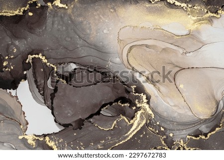 Original artwork photo of marble ink abstract art. High resolution photograph from exemplary original painting. Abstract painting was painted on HQ paper texture to create smooth marbling pattern. Royalty-Free Stock Photo #2297672783