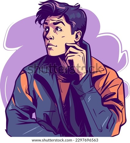 A very confused person, vector illustration