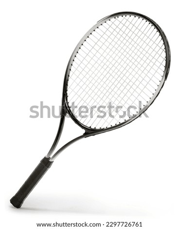 Tennis racket isolated on white background, Tennis racket sports equipment on white With work path. Royalty-Free Stock Photo #2297726761