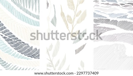 Abstract background with lines and art natural landscape background. Leaves and rope concept.