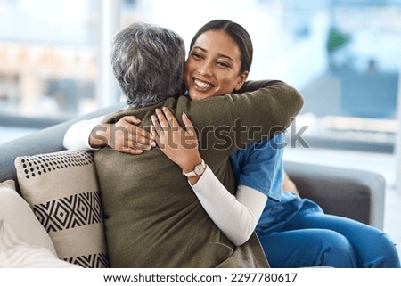 Its been a pleasure. an attractive young female nurse embracing her senior patient. Royalty-Free Stock Photo #2297780617