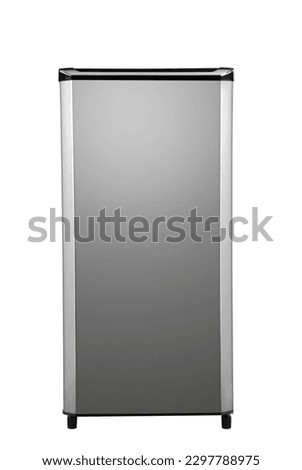 gray single door fridge. Shooting from the front using a white background, and shooting indoors.