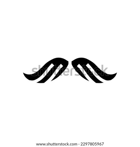 mustache hipster retro glyph icon vector. mustache hipster retro sign. isolated symbol illustration
