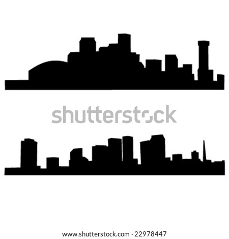 set of 2 diferents new orleans skylines