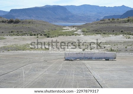 Low water levels due to drought at Lake Mead in Nevada, USA.